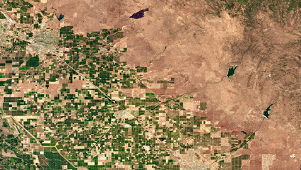 California Central Valley agricultural fields on open data satellite image © M. Jurzyk