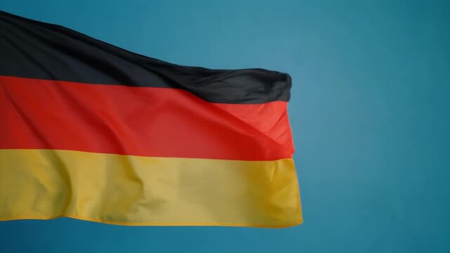 German flag waving gracefully in the wind