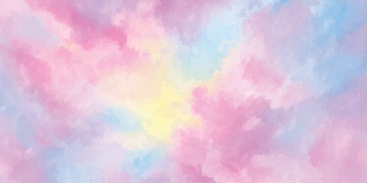 Dreamy Pastel Pink and Blue Watercolor Sky Abstract Texture Background