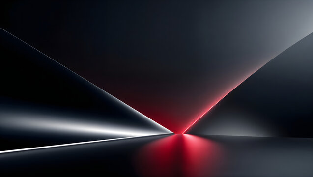 Abstract dark futuristic tech background with glowing red and silver laser lines