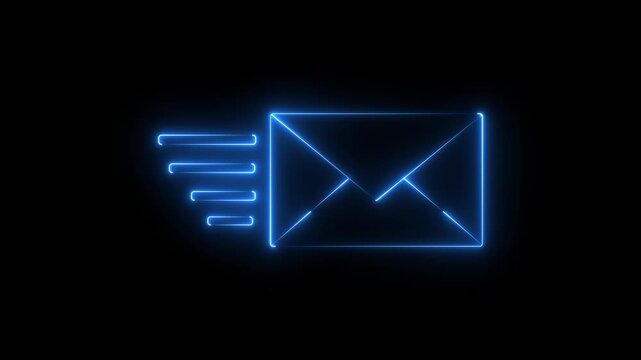Animated envelope mail icon representing email messaging communication newsletter notification and digital correspondence concept.4K MOTION VIDEO