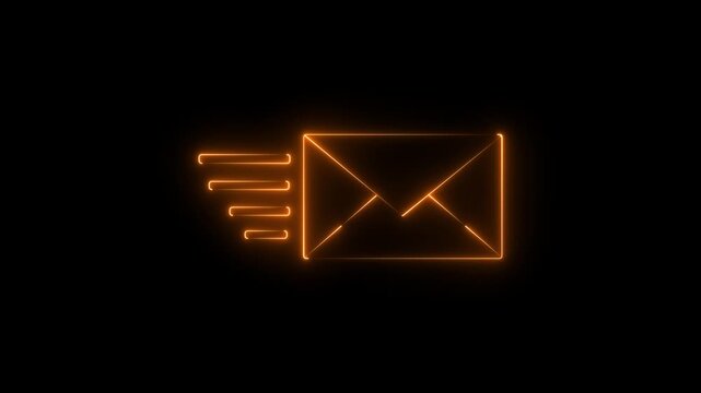 Animated envelope mail icon representing email messaging communication newsletter notification and digital correspondence concept.4K MOTION VIDEO