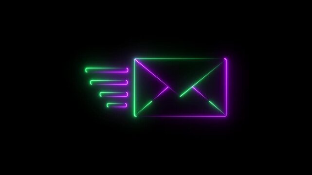 Animated envelope mail icon representing email messaging communication newsletter notification and digital correspondence concept.4K MOTION VIDEO