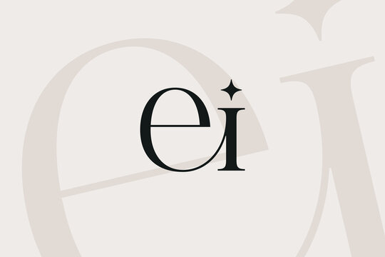 EI or IE letter logo icon design. Classic style luxury initials monogram.