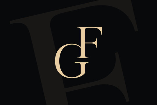 GF or FG letter logo icon design. Classic style luxury initials monogram.