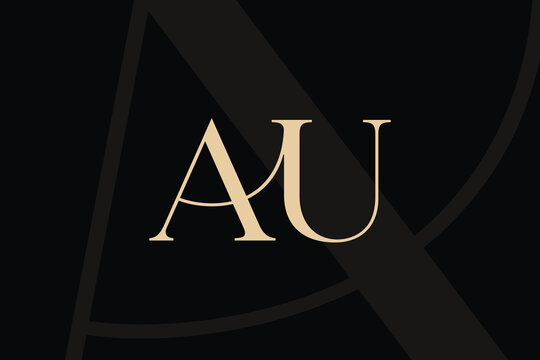 AU or UA letter logo icon design. Classic style luxury initials monogram.