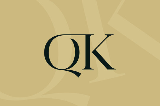 QK or KQ letter logo icon design. Classic style luxury initials monogram.