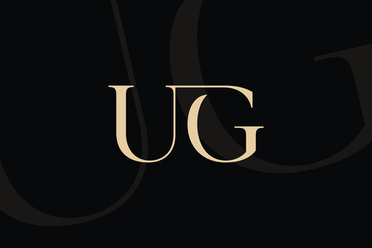UG or GU letter logo icon design. Classic style luxury initials monogram.