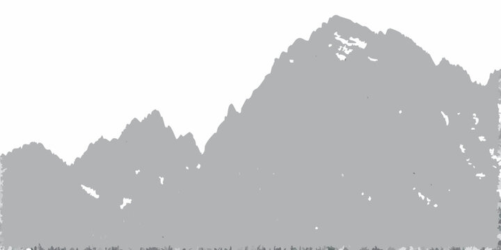 mountain silhouette on white background landscape peak ridge range summit alpine scenic view