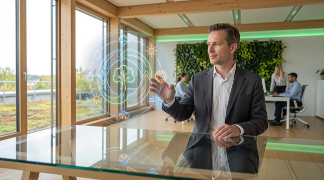 Climate Technology and Sustainability Business Strategy with Digital Green Innovation Interface