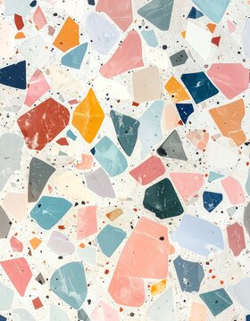 Vibrant Terrazzo Pattern with Colorful Geometric Chips