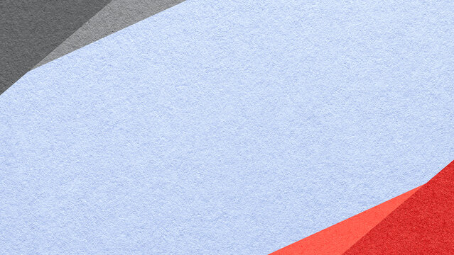 Pastel blue paper texture background with gray, red geometric corners gradient layers, copy space for banner presentation