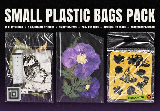 Small Plastic Bags Mockup