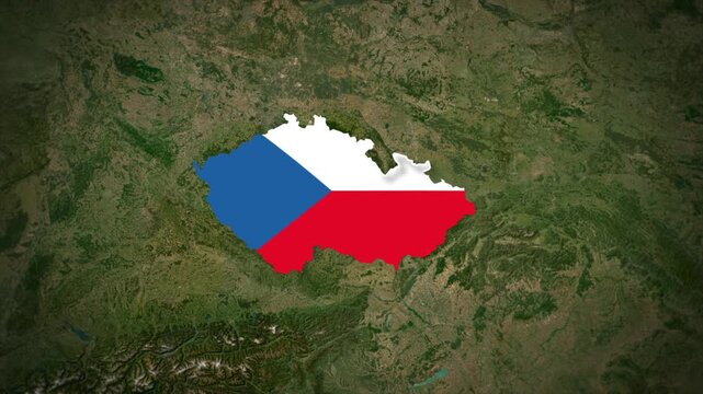 Czech Republic Highlighted on Europe Map, Czech Republic Country Geography Animation, Central Europe Location Map