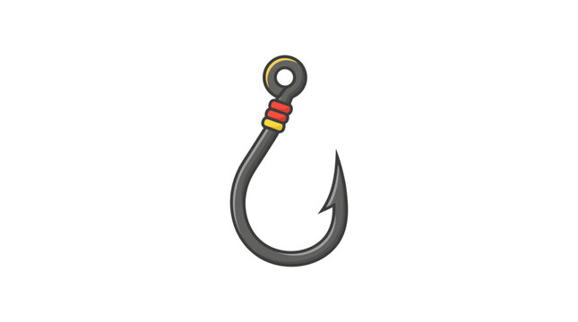 Fishing Hook Remover Tool Illustration for Anglers in Nature Context, Graphic Design Viewpoint, Creative Concept