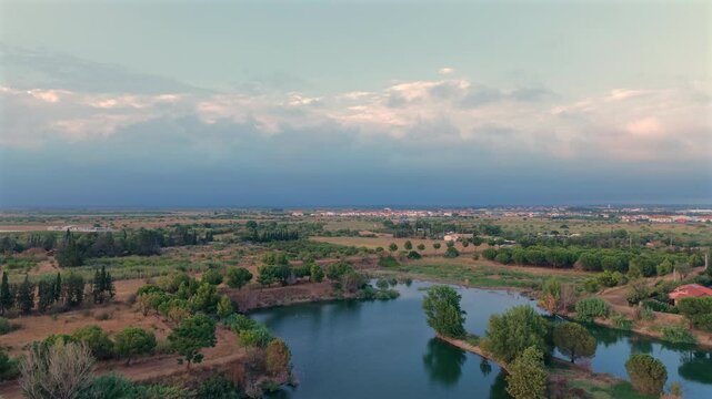 Ascending Drone Shot of Quiet Lake and Rural Landscape in Soft Evening Light - N&deg;3/3 [180&deg; shutter angle from ProRes 10 bit S-Log]