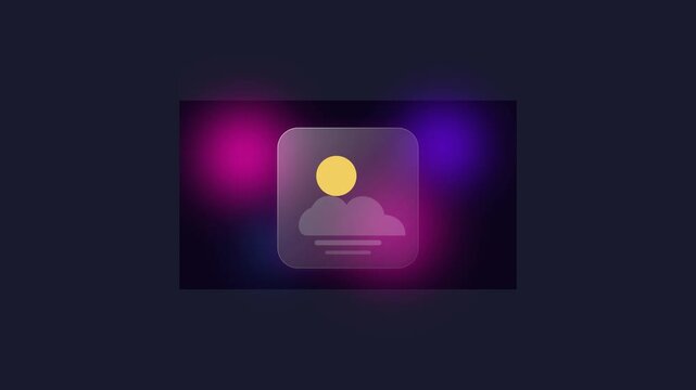 Modern Weather Widget Animation on Transparent Glass Screen