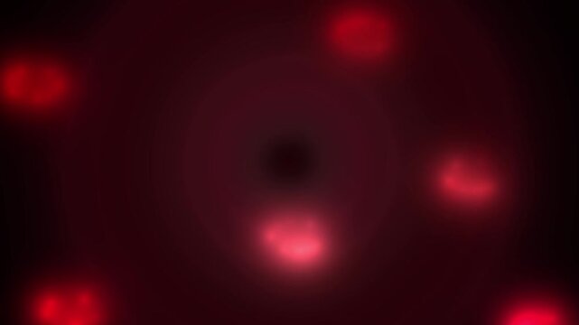 Abstract red lights create a seamless looping pattern on a dark background.