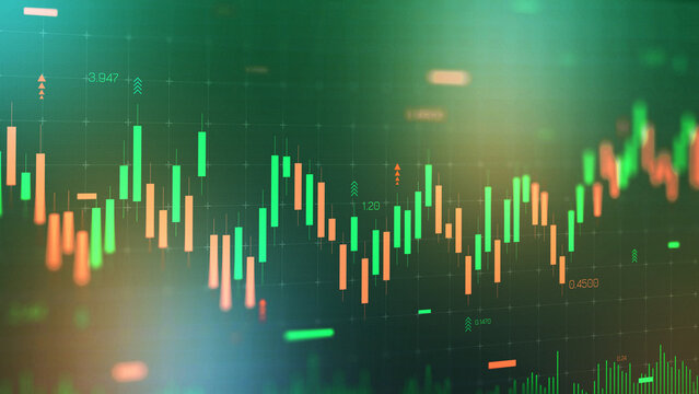 Business chart showing stock exchange trading activity in a digital format during market hours