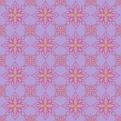 Fototapeta premium Purple magenta floral seamless pattern, ethnic ornament vintage background, tribal vector illustration for textile fabric design.