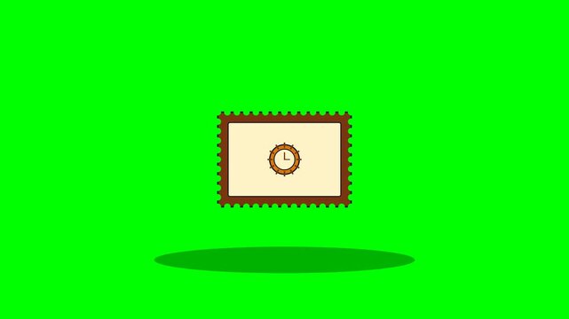 Animated Certificate Icon Floating on Green Screen Background.