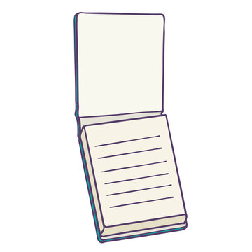 Open notebook with lined pages
