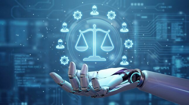 Artificial intelligence supports online legal services for employment labor law and HR manager in company work