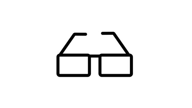 Smart AR Glasses Animated Icon. Animated line icon featuring modern smart glasses representing augmented reality wearable tech virtual vision and optics innovation.