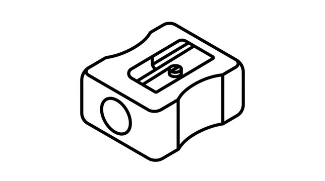 Simple drawing of a pencil sharpener isolated on white background