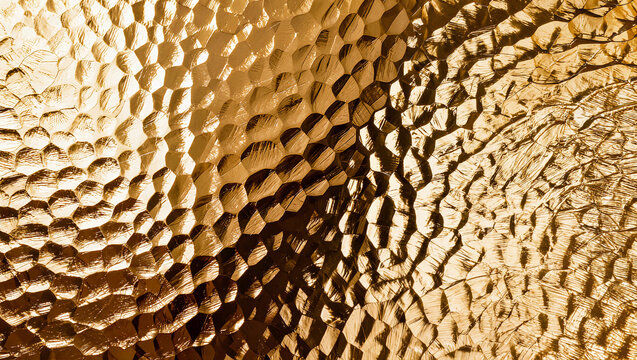 Golden metallic textured surface background pattern