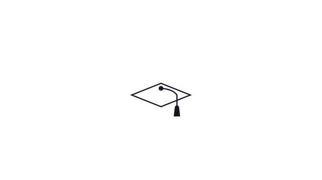 Minimalist Graduation Cap Icon Animation for Academic Success and Education.