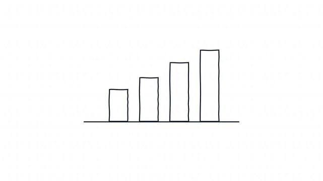 Hand Drawn Animation of Bar Charts Growing and Shrinking.
