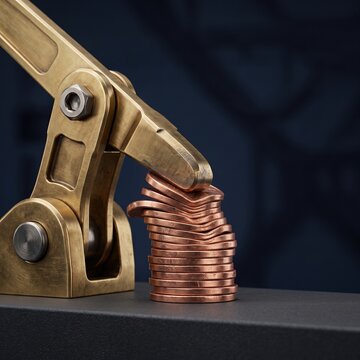 Mechanical Lever and Stacked Coins