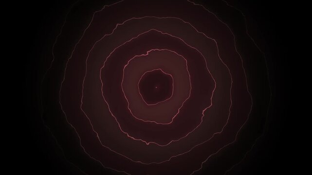 A dark background with concentric abstract lines creates a seamless looping animation effect.