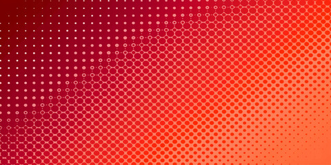 Obraz premium Abstract Red Seamless Polka Dot Pattern Background with Yellow and White Geometric Grid Texture Vector Wallpaper Design