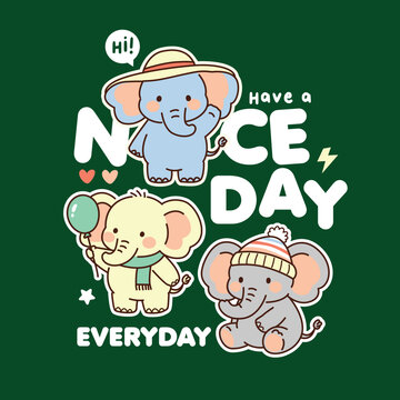 Baby Elephant Cartoon Vector for Children and Nursery Decor