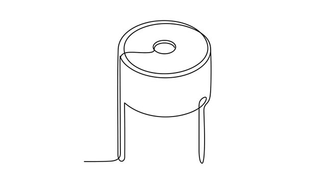 Continuous line drawing of a piezoelectric buzzer electronic part