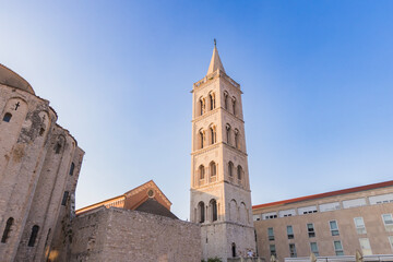 Obraz premium Church of Saint Donatus and Saint Anastasia bell tower in Zadar Croatia 