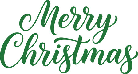 Elegant green merry christmas calligraphy lettering isolated on white background for holiday greeting card vector design © MDAZHAR
