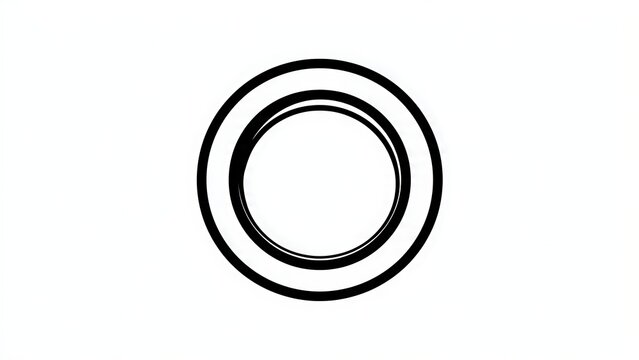 Black circular ring icon on white background.