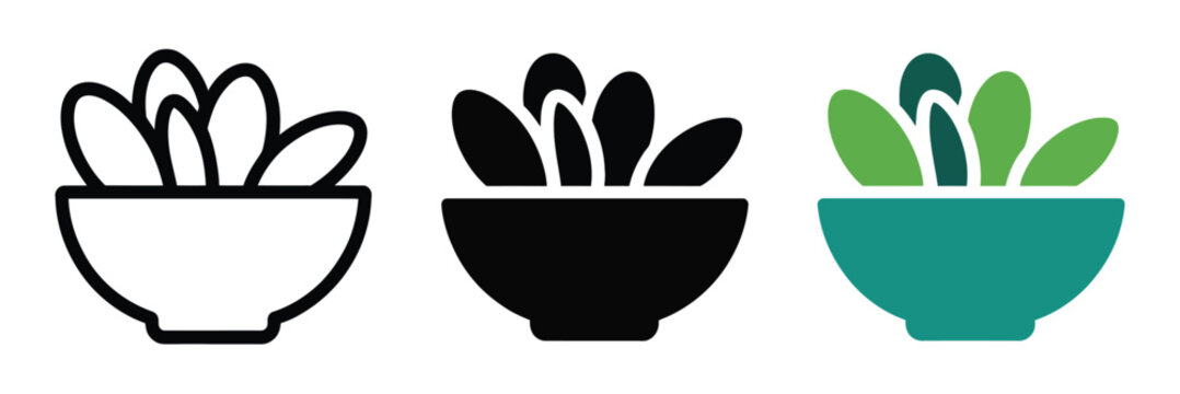 fresh green salad vector with leafy vegetables in bowl for healthy organic food