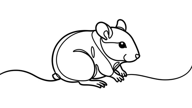 Cute cartoon mouse illustration white background.