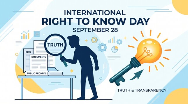 Right to Know Day Illustration with Open Government and Human Rights Theme