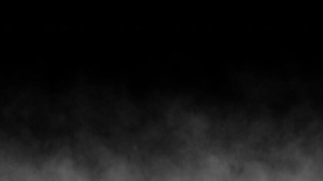 Ground fog and smoke overlay with soft drifting mist on a seamless black background