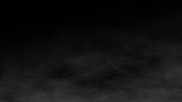 Low drifting fog and smoke overlay on a seamless black background with soft mist