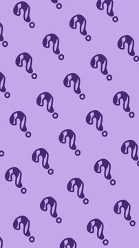Hand-drawn question mark seamless pattern on an abstract vertical light purple background animation with cute doodle question mark wallpaper for quiz and FAQ backdrop concept.