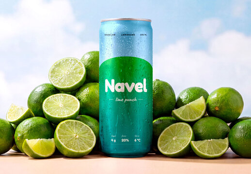 Fruit Space Can Lime Slim Mockup