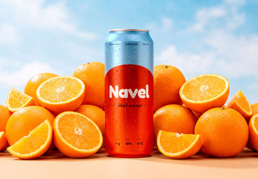 Fruit Space Can Orange Large Mockup