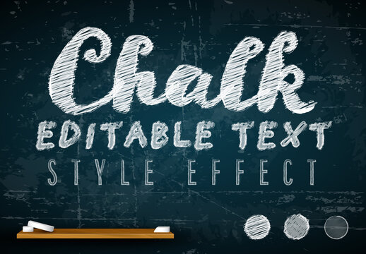 Chalk Editable Text Style Effect on Dark Blackboard Texture