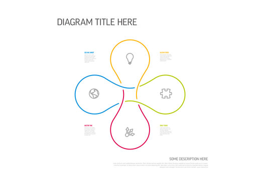 Business Infographic Diagram with Four Colorful Interlocking Loops